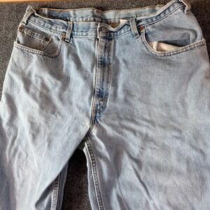 Vintage Levi's 560 Jeans Mens 37x29.5 Blue Denim Medium Wash Frayed Hem USA Made